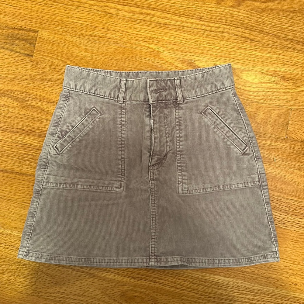 American Eagle Outfitters Size 00 Purple Corduroy Mini Skirt